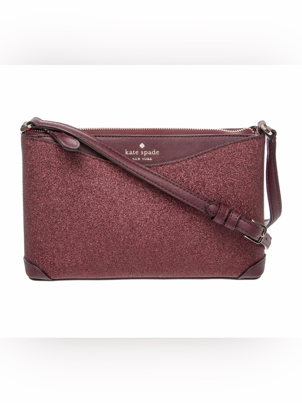 kate spade glitter crossbody bag - wine